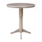International Concepts Round 36 in Rd Top Pedestal Table, 12 in Leaf, 40.9 inH, Adjust Ht, Washed Gray Taupe, 36 in W, 48 in L K09-36RXT-27B-6B-2 - alternate 7